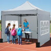 10 x 10 Pop Up Canopy Tent with 3 Sidewalls-Grey