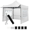 10 x 10 Pop Up Canopy Tent with 3 Sidewalls-White
