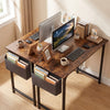100 CM Computer Desk with Storage Bag and Hanging Hook-Rustic Brown
