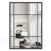 100 cm x 70 cm Wall Mounted Mirror Metal Framed Hanging Mirror for Living Room-Black