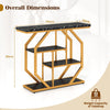 100CM 4-Tier Modern Entryway Table with Storage Shelves for Hallway-Black & Gold