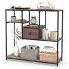 100CM Console Table with Storage Behind Sofa Couch Table with Drawer-Rustic Brown