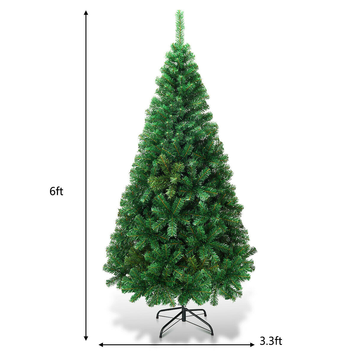 5.9ft (1.8m) Artificial Christmas Tree with Metal Stand