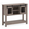 102CM Small Entryway Table with Barn Sliding Doors-Grey