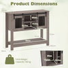 102CM Small Entryway Table with Barn Sliding Doors-Grey