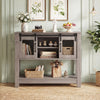 102CM Small Entryway Table with Barn Sliding Doors-Grey