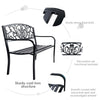 Patio Garden Bench with Steel Cast Iron Frame