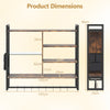107 CM Gaming Floating Shelves with LED Lights Remote and APP Control-Black