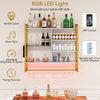 107 CM Gaming Floating Shelves with LED Lights Remote and APP Control-White