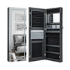 108cm Lockable Jewelry Mirror Cabinet with 3-Color LED Lights-Black1