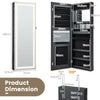 108cm Lockable Jewelry Mirror Cabinet with 3-Color LED Lights-Black1