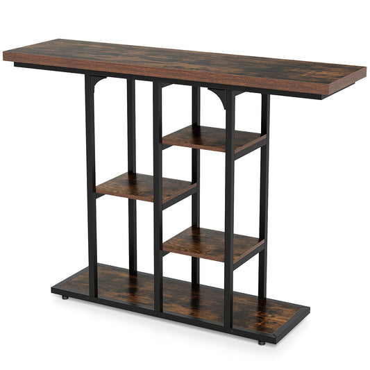 109 cm Console Table with Storage Shelves shown against a plain white background