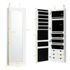 Wall Mounted Jewellery Armoire with Mirror and LED Light-White