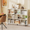 10-Cube Bookcase 140 CM Storage Organizer with 5 Tapered Metal Legs-White