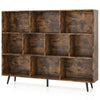 10-Cube Bookcase 140 CM Storage Organizer with 5 Tapered Metal Legs-Coffee
