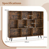 10-Cube Bookcase 140 CM Storage Organizer with 5 Tapered Metal Legs-Coffee