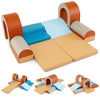 10-Piece Foam Climbing Blocks for Crawling Climbing and Sliding-Coffee