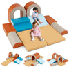 10-Piece Foam Climbing Blocks for Crawling Climbing and Sliding-Coffee