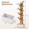 10-Tier Freestanding Tree Bookshelf with Drawer-Beige