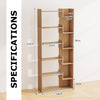 11-Shelf Wooden Bookshelf with 2 Anti-Tipping Kits-Natural
