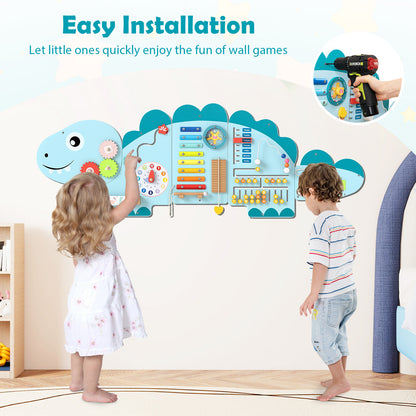 Instructions for easy installation of the dinosaur activity wall busy board panels