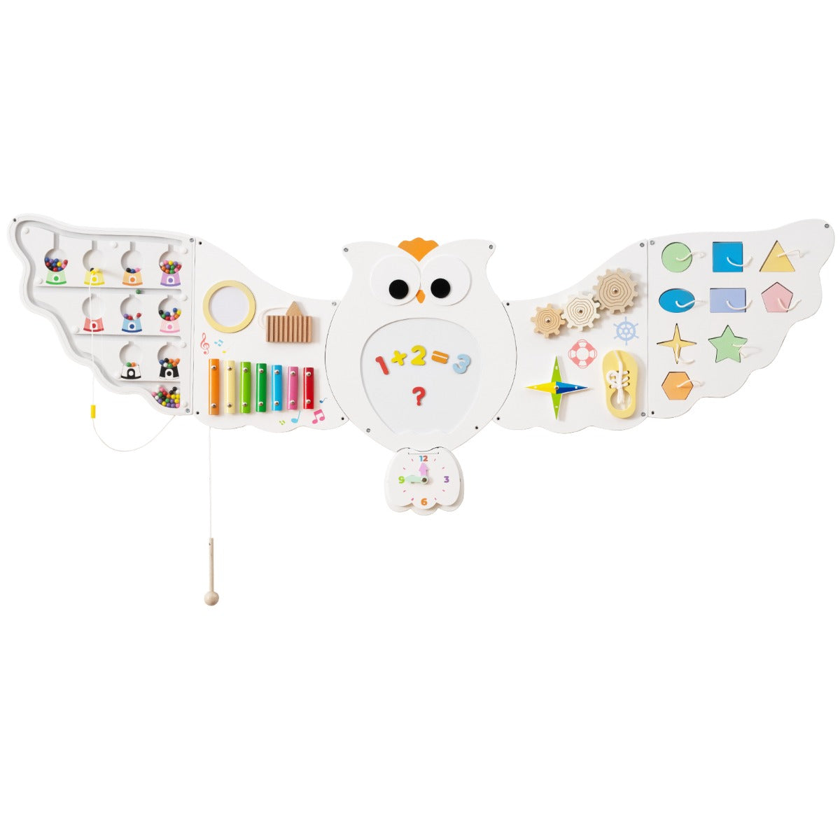 11-in-1 Toddler Learning Activity Center with owl design and various interactive elements