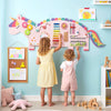 11-in-1 Unicorn Activity Wall Busy Board Panels for Toddlers-Pink