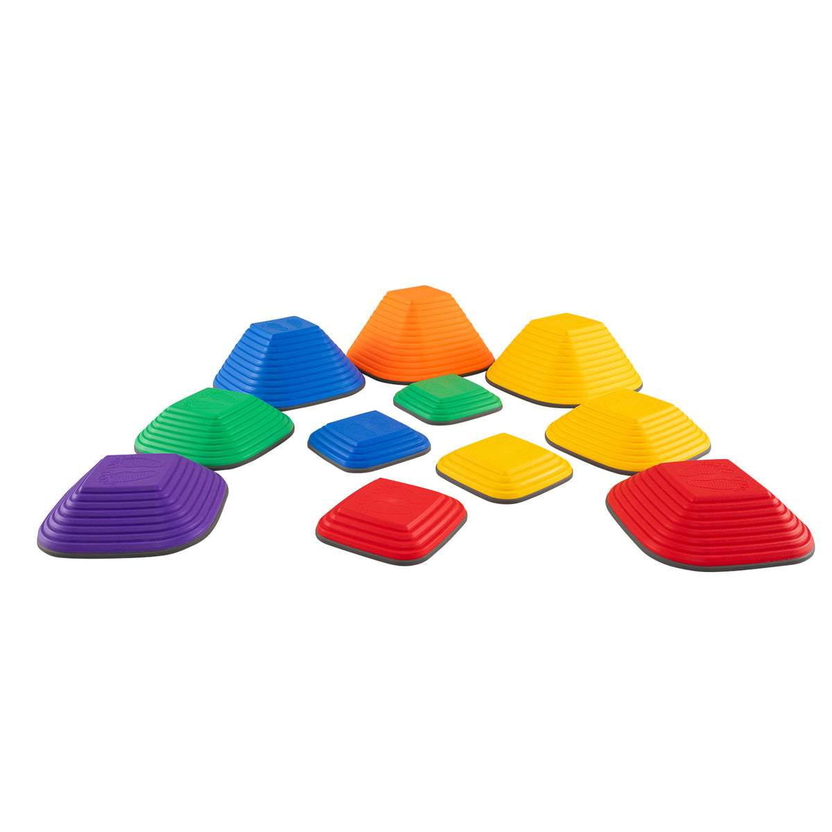 11 Pieces Kids Stepping Stone Toddler Balance Blocks arranged in a semi-circle on a white background