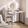 110CM Computer Desk with Charging Station and Ergonomic Monitor Stand-White