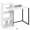 110CM Computer Desk with Charging Station and Ergonomic Monitor Stand-White