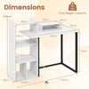 110CM Computer Desk with Charging Station and Ergonomic Monitor Stand-White