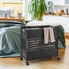 110L Collapsible Laundry Hamper Lid and Removable Liner Bag-Black