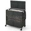 110L Collapsible Laundry Hamper Lid and Removable Liner Bag-Black