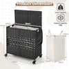 110L Collapsible Laundry Hamper Lid and Removable Liner Bag-Black