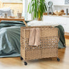 110L Collapsible Laundry Hamper Lid and Removable Liner Bag-Natural
