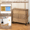 110L Collapsible Laundry Hamper Lid and Removable Liner Bag-Natural