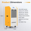 110L/Day Portable Commercial Dehumidifier with Pump Drain Hose-Yellow