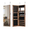 110 cm Jewelry Mirror Cabinet with Full-length Mirror and Interior Makeup Mirror-Rustic Brown