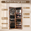 110 cm Jewelry Mirror Cabinet with Full-length Mirror and Interior Makeup Mirror-Rustic Brown