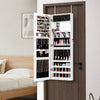 110 cm Jewelry Mirror Cabinet with Full-length Mirror and Interior Makeup Mirror-White