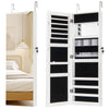 110 cm Jewelry Mirror Cabinet with Full-length Mirror and Interior Makeup Mirror-White