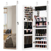 110 cm Jewelry Mirror Cabinet with Full-length Mirror and Interior Makeup Mirror-White