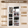 110 cm Jewelry Mirror Cabinet with Full-length Mirror and Interior Makeup Mirror-White