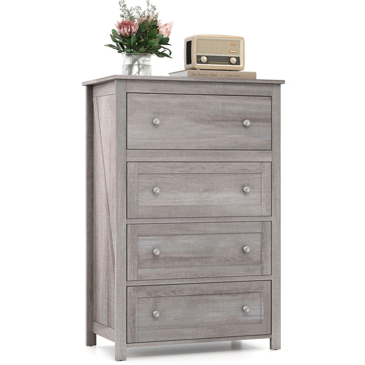 110cm Tall Storage Cabinet Chest of Drawers Clothes Organizer in grey with four drawers