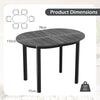 110CM Wooden Dining Table for 4-6 People Oval Kitchen Table-Dark Grey