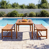 112cm Patio Wood Bench Set of 2 Outdoor Solid Hardwood Dining Bench