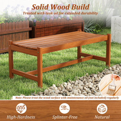 112cm Patio Wood Bench Outdoor Solid Hardwood Dining Bench