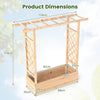 114cm Tall Wooden Raised Garden Bed with Side Trellis and Hanging Roof-Natural