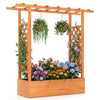 114cm Tall Wooden Raised Garden Bed with Side Trellis and Hanging Roof-Orange
