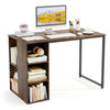 115 CM Computer Desk with 5 Storage Compartments-Brown